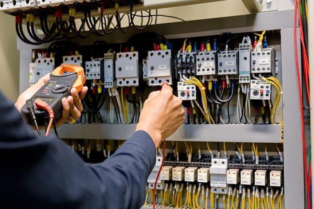 electrician installing