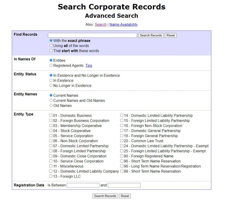wisconsin business entity search