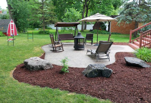 backyard landscaping ideas with fire pit