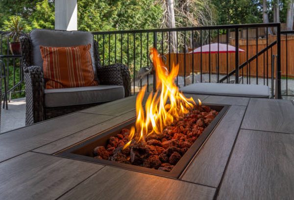 Modern Linear Gas Fire Table