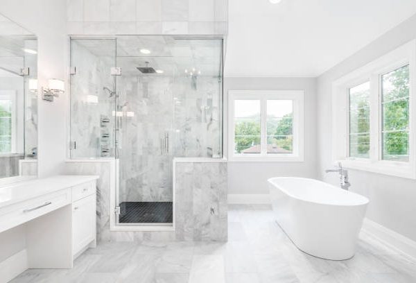 bathroom with bathtub and shower with a big sink
